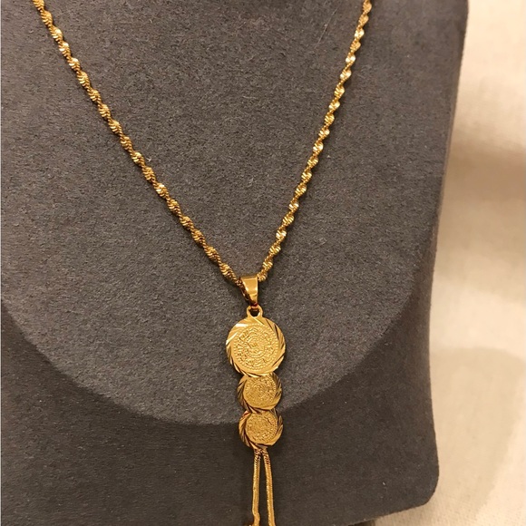 New-Lira Jewelry,Coin Jewelry Set, 24k Dubai Gold Plated Jewelry, Muslim Jewelry - Picture 3 of 6